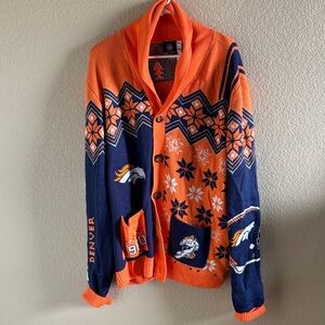 NFL Denver Broncos Women's Orange and Blue Cardigan